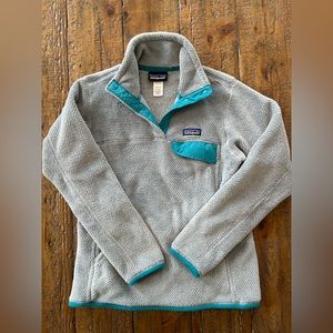 Patagonia Snap-T Pullover, M, grey/teal